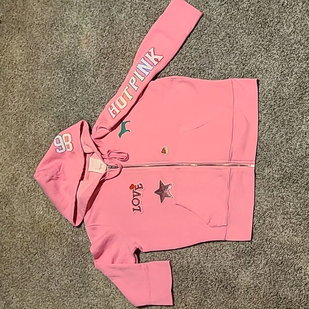 VINTAGE PINK VS Zip Up with Patches